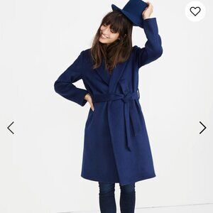 Madewell Blue Shawl Collar Wrap Coat | Size XXS